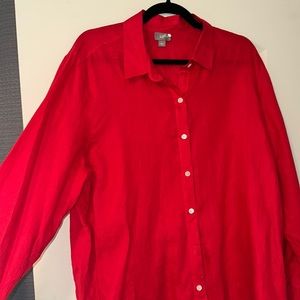 J. Jill women’s red linen shirt
